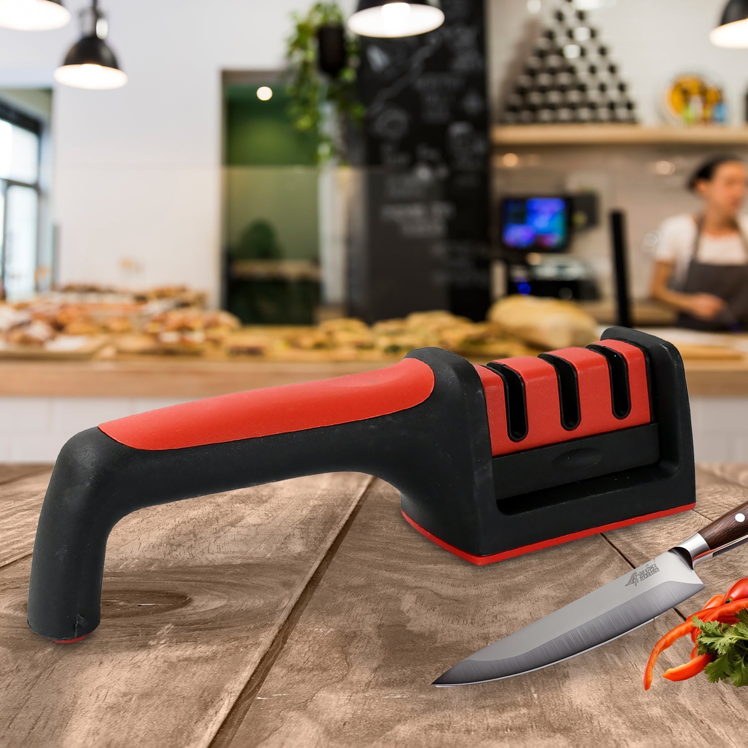 8197 Manual Knife Sharpener 3 Stage Sharpening Tool for Ceramic Knife and Steel Knives (1 Pc) 8197 Manual Knife Sharpener 3 Stage Sharpening Tool for Ceramic Knife and Steel Knives (1 Pc)